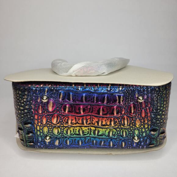 BRAHMIN Small Ashlee Technicolor Rainbow Melbourne Satchel Leather NWT - Picture 13 of 15